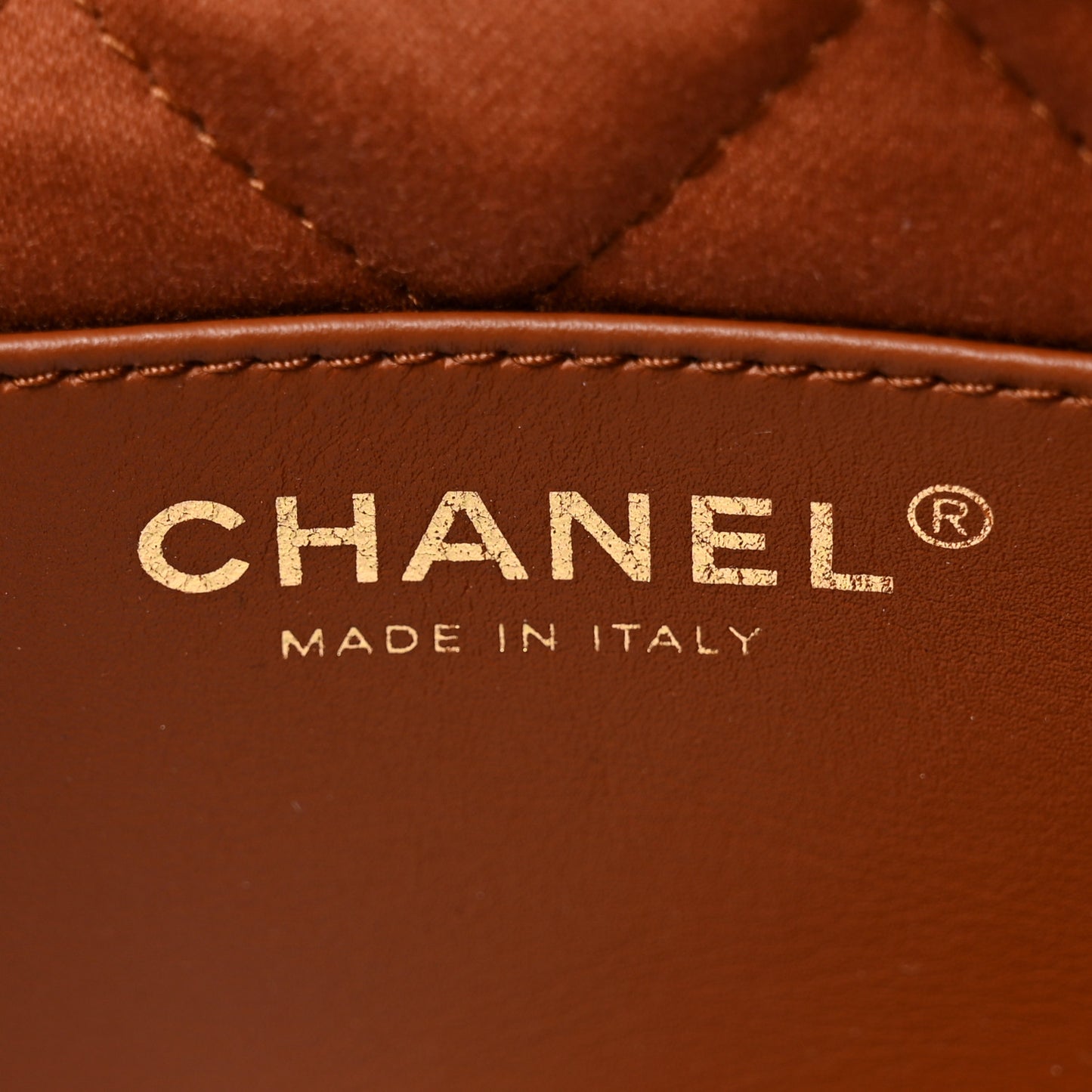 Shiny Calfskin Quilted Mini Chanel 22 Light Brown