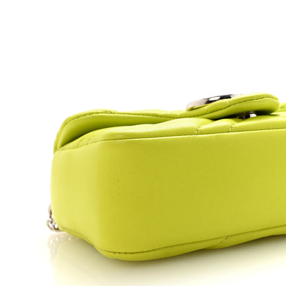 Gucci Lambskin Matelasse Mini GG Marmont Shoulder Bag Bright Green 9 of 11