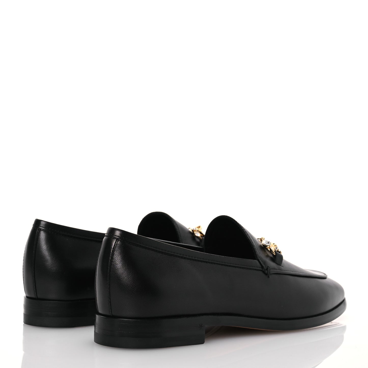 Malaga Kid Crystal Horsebit Womens Jordaan Loafers 38 Black