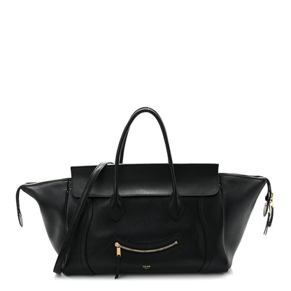 Celine Supple Shiny Lambskin Medium Smiling New Luggage Black 1 of 10