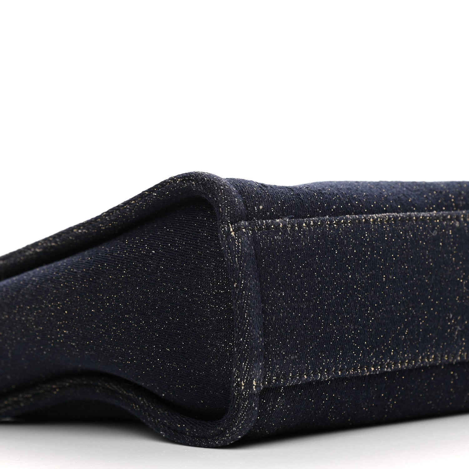 Chanel Lurex Canvas Mini Deauville Tote Navy Blue Gold 8 of 9