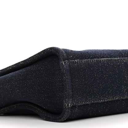 Chanel Lurex Canvas Mini Deauville Tote Navy Blue Gold 8 of 9