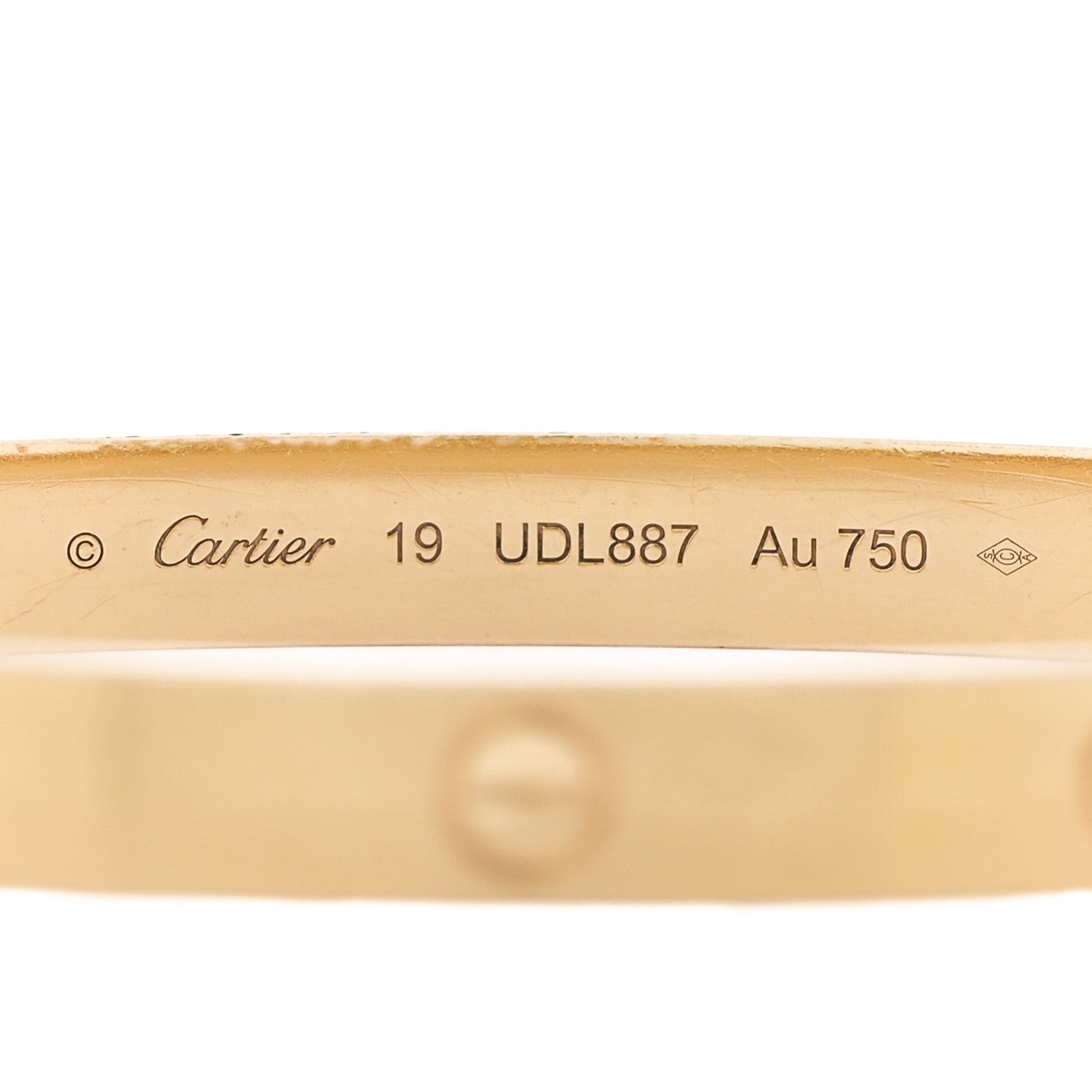 Cartier 18K Yellow Gold Brushed Finish LOVE Bracelet 19 3 of 5