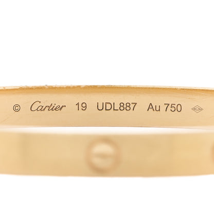 Cartier 18K Yellow Gold Brushed Finish LOVE Bracelet 19 3 of 5