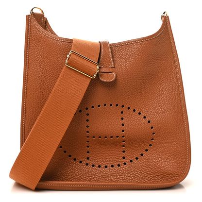 Hermes Taurillon Clemence Evelyne III PM Gold 1 of 10