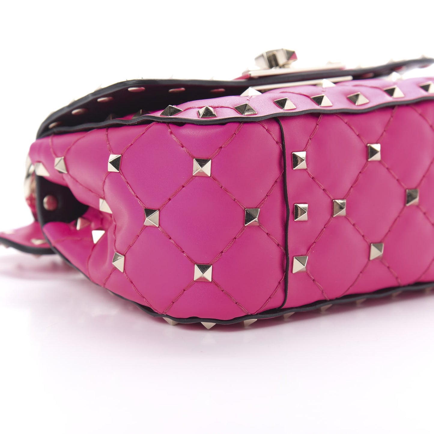 Calfskin Micro Rockstud Spike Shoulder Bag Azalea