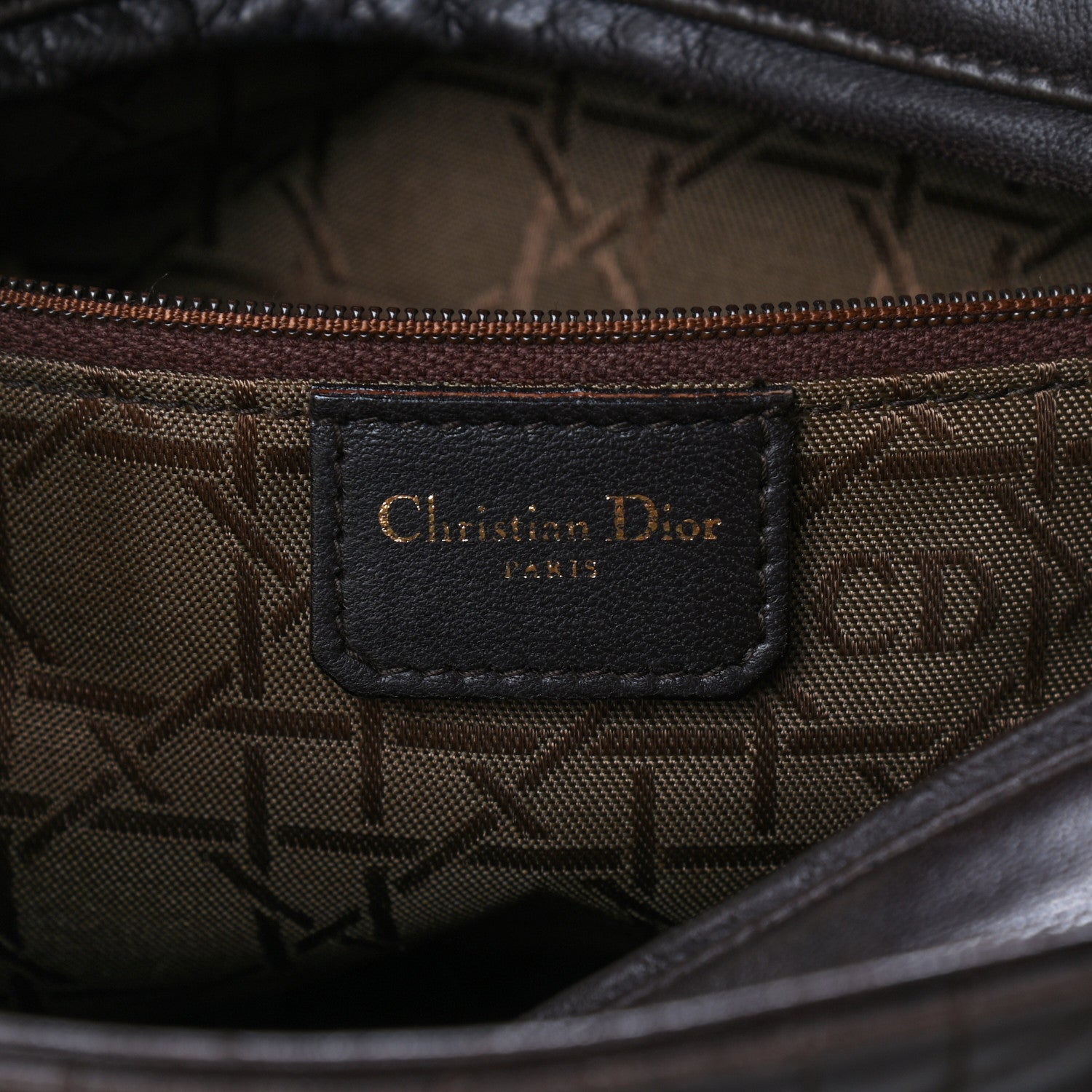 Christian Dior Lambskin Cannage Medium Lady Dior Dark Brown 6 of 12
