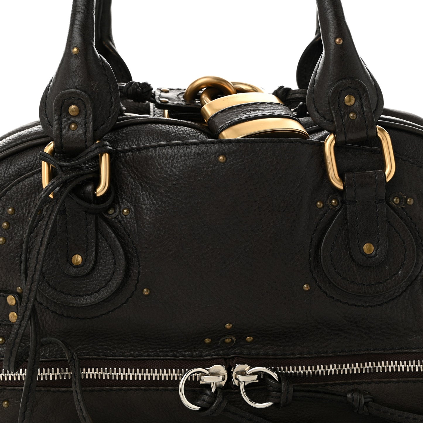 Calfskin Paddington Double Zip Bowler Chocolate