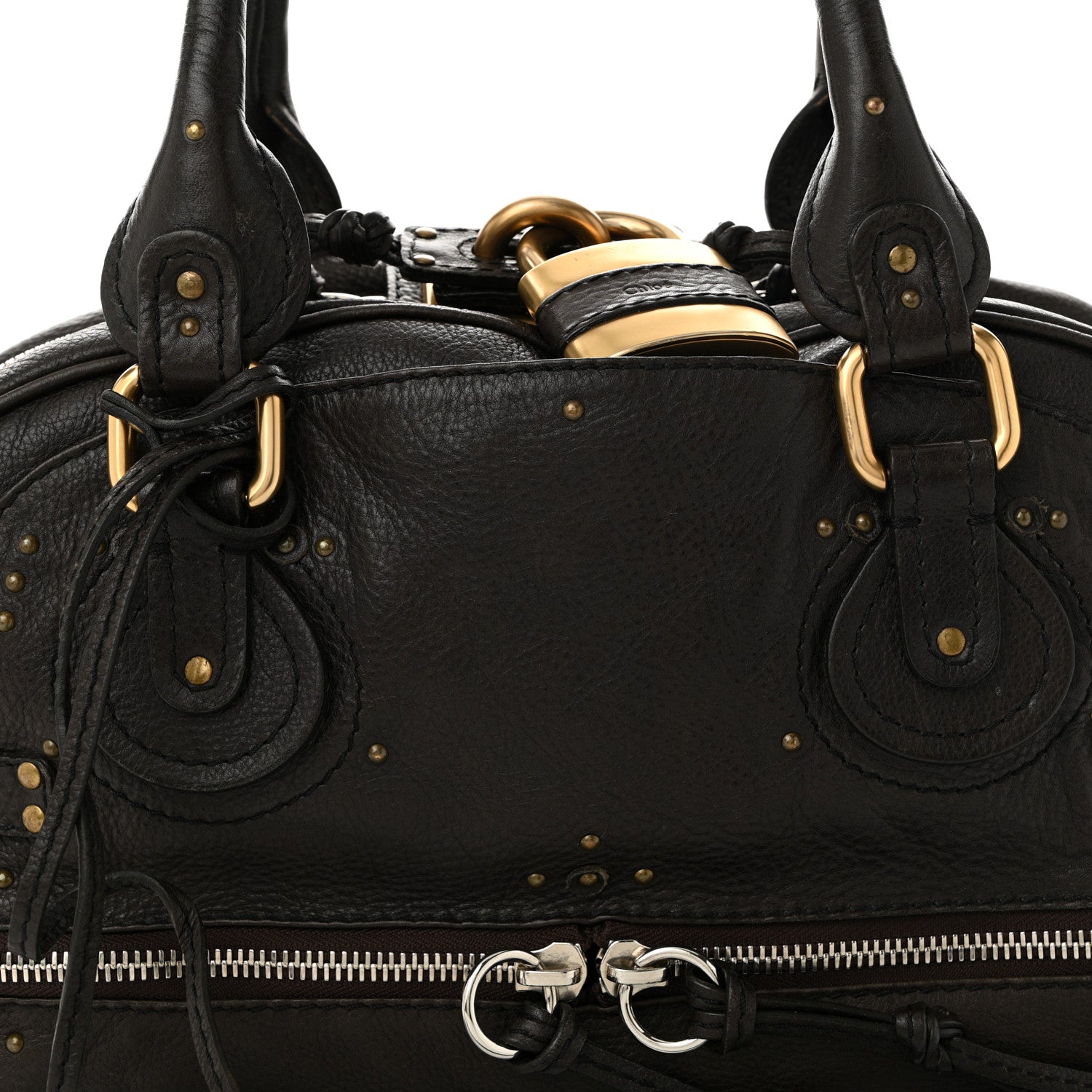 Chloe Calfskin Paddington Double Zip Bowler Chocolate 8 of 12