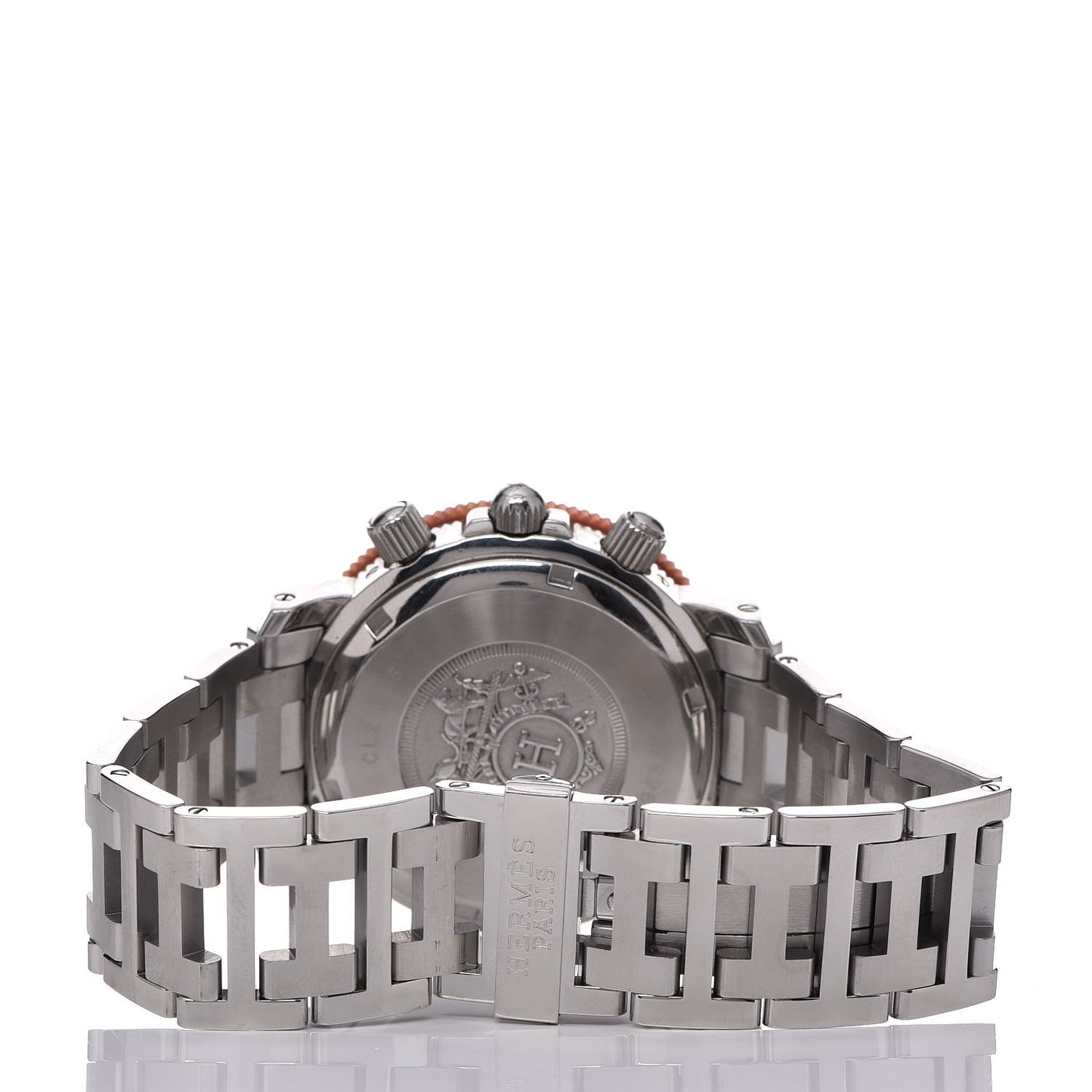 Stainless Steel 39mm Clipper Chronograph Quartz Watch Orange