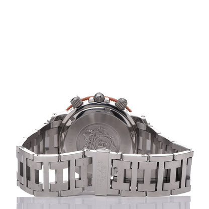 Hermes Stainless Steel 39mm Clipper Chronograph Quartz Watch Orange 5 of 9