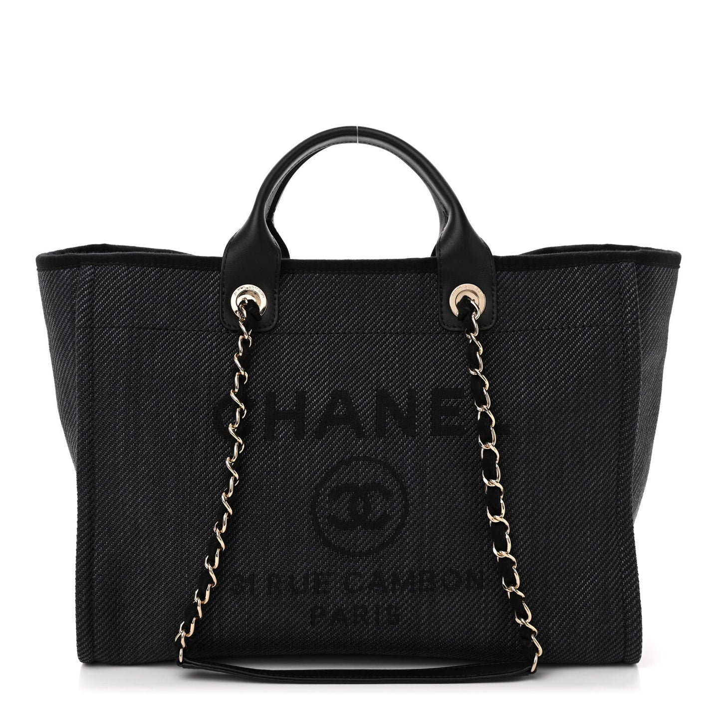 Canvas Medium Deauville Tote Black