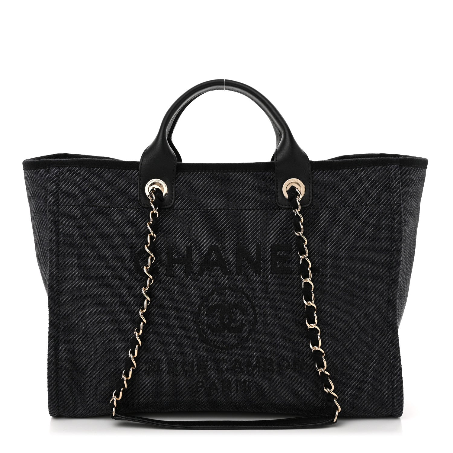Chanel Canvas Medium Deauville Tote Black 1 of 11