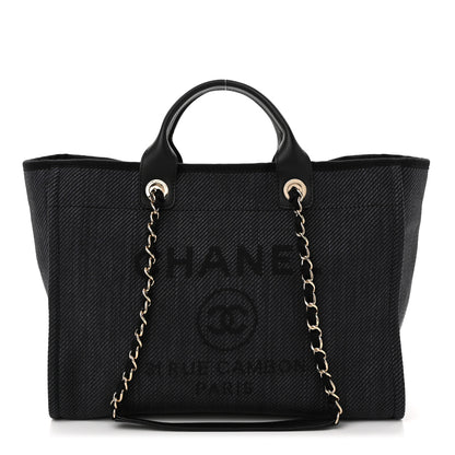 Chanel Canvas Medium Deauville Tote Black 1 of 11