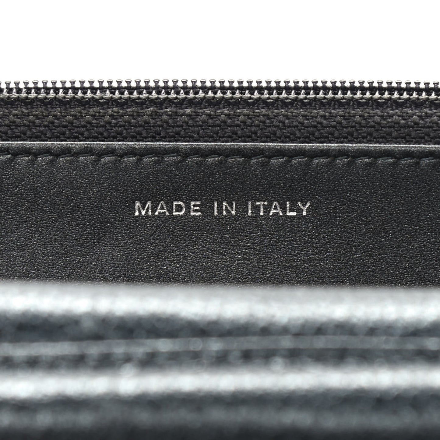 Metallic Caviar Quilted Wallet On Chain WOC Charcoal