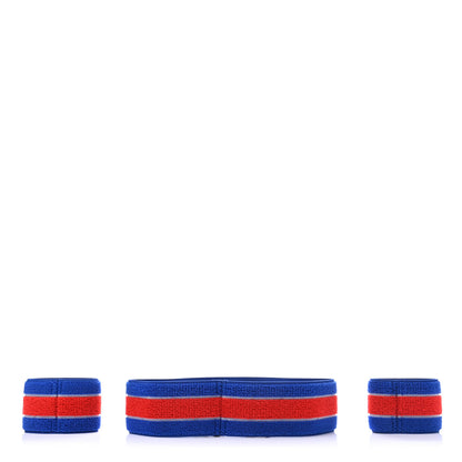 Gucci Cotton Logo Headband and Wrist Set M Blue Orange 3 of 8