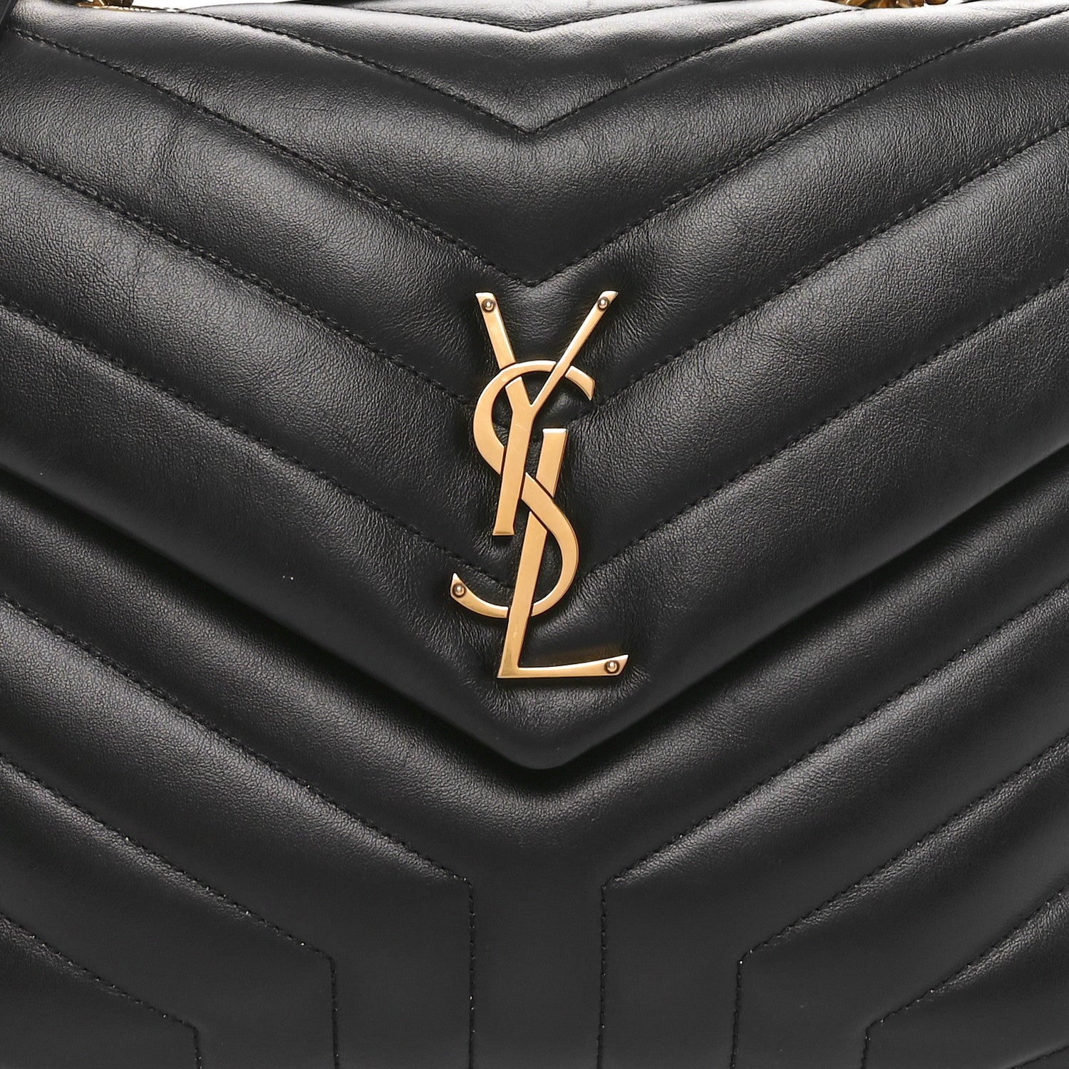 Saint Laurent Calfskin Y Quilted Monogram Medium Loulou Chain Satchel Black 8 of 10