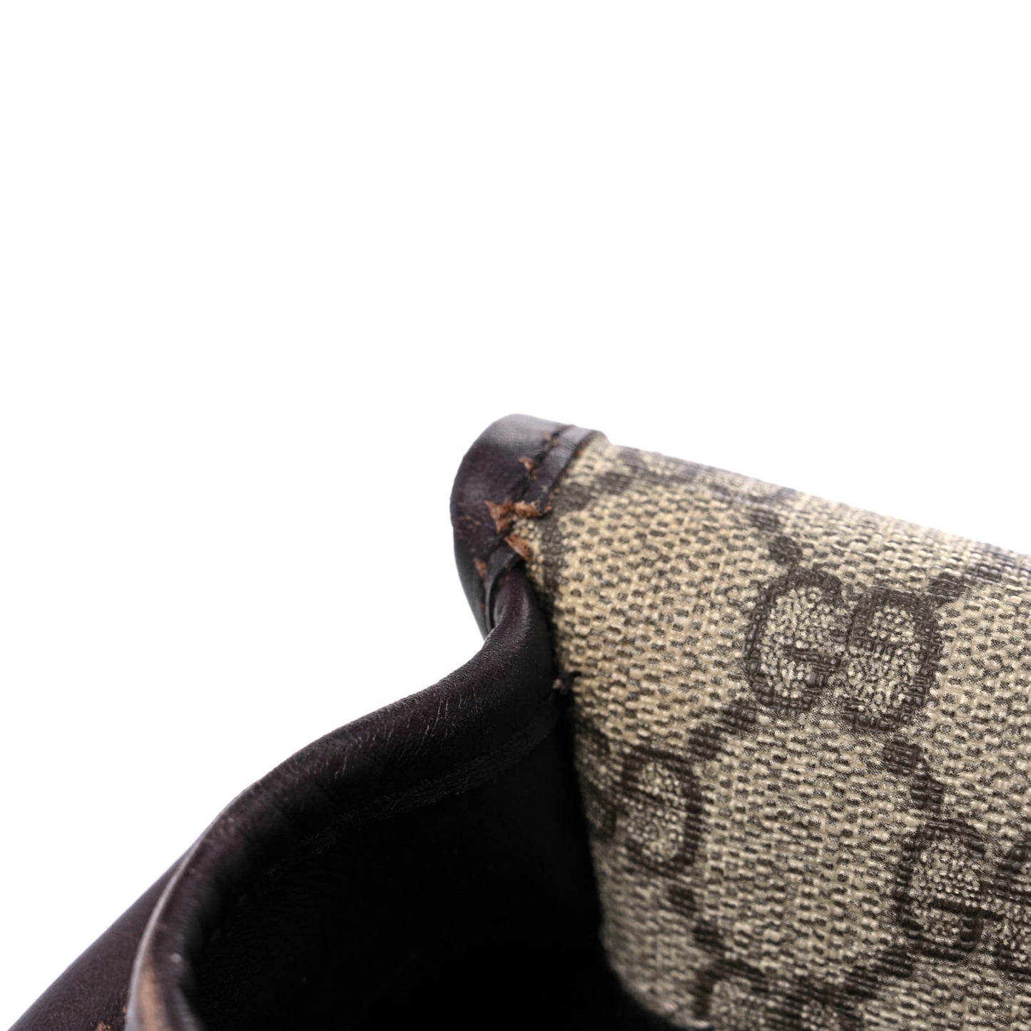 GG Plus Monogram Medium Double Buckle Flap Messenger Bag Beige Dark Brown