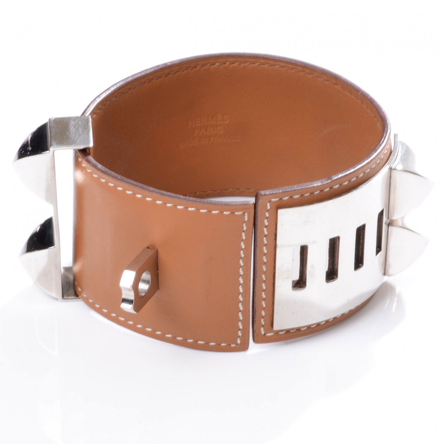 Barenia Collier de Chien CDC Bracelet Medium Fauve