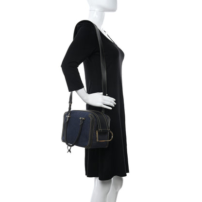 Delvaux Denim Calfskin Cool Box MM Blue Black 2 of 13