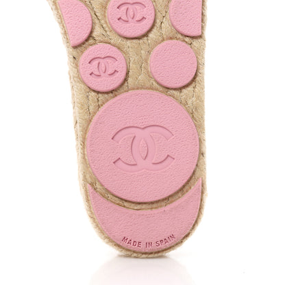 Chanel Tweed Laminated Lambskin CC Slide Sandals 37 Light Pink Gold 6 of 10