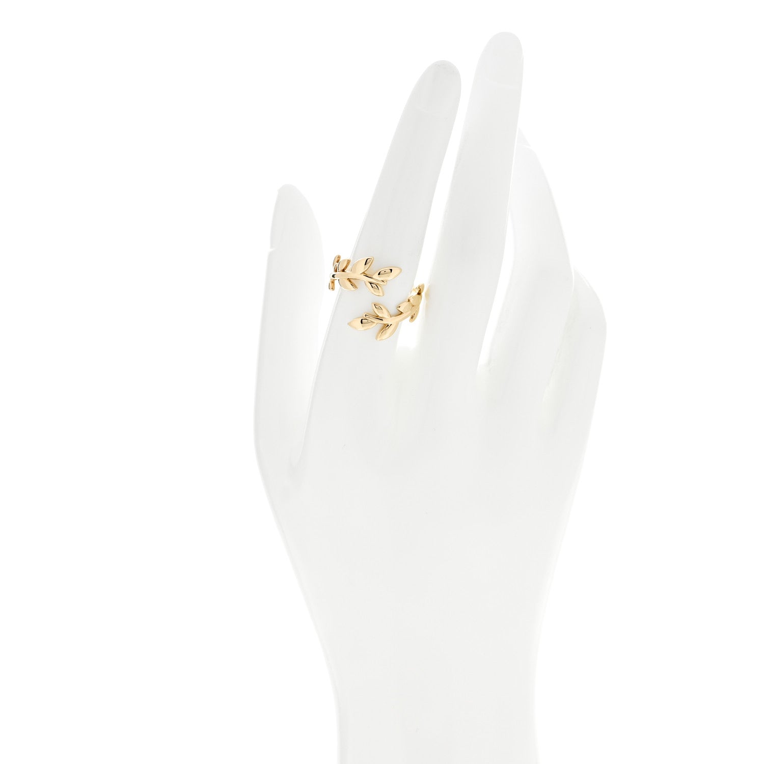 Tiffany 18K Yellow Gold Paloma Picasso Olive Leaf Bypass Ring 57 8 2 of 6