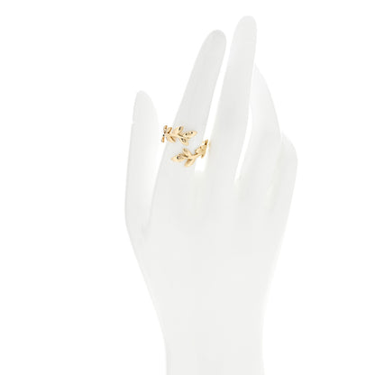 Tiffany 18K Yellow Gold Paloma Picasso Olive Leaf Bypass Ring 57 8 2 of 6