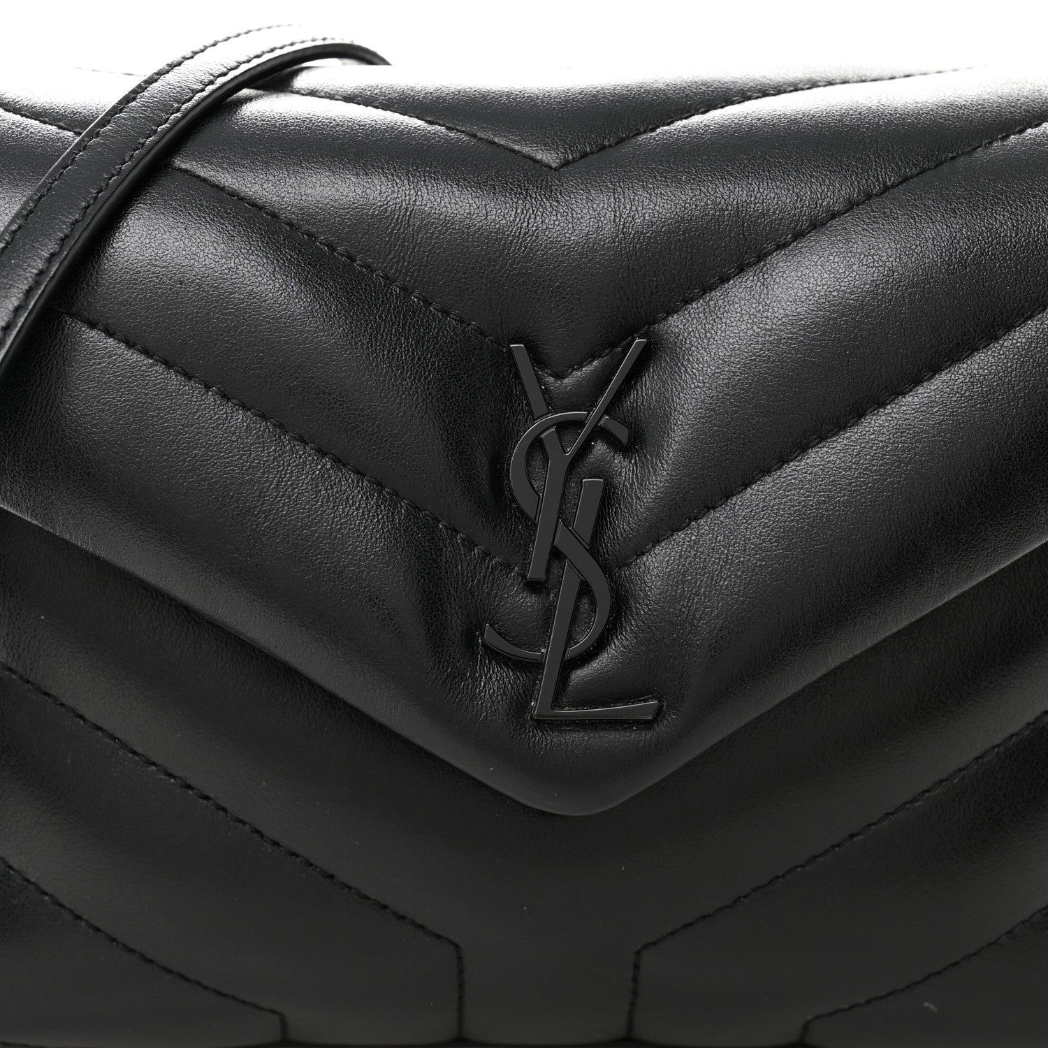 Saint Laurent Calfskin Y Quilted Monogram Monochrome Toy Loulou Crossbody Bag Black 8 of 11