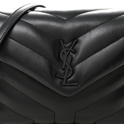 Saint Laurent Calfskin Y Quilted Monogram Monochrome Toy Loulou Crossbody Bag Black 8 of 11