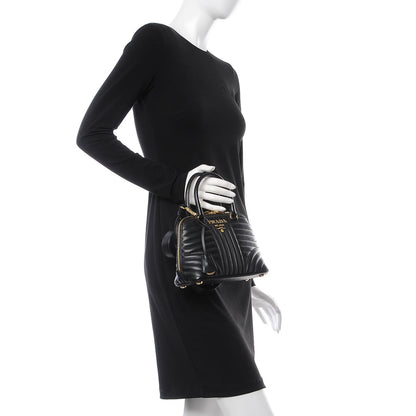 Prada Soft Calfskin Impunture Diagramme Promenade Tote Black 3 of 7
