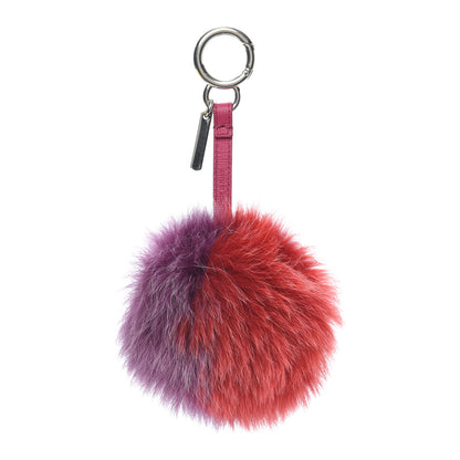 Fendi Fox Fur Pom Pom Bag Charm Shadow Violet 1 of 3