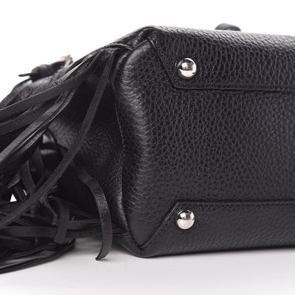 Burberry Grainy Calfskin Studded Fringe Baby Banner Tote Black 8 of 12
