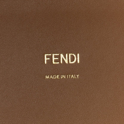 Fendi Vitello King Plexiglass Logo Embossed Medium Fendi Sunshine Shopper Tote Miele Scuro 6 of 8