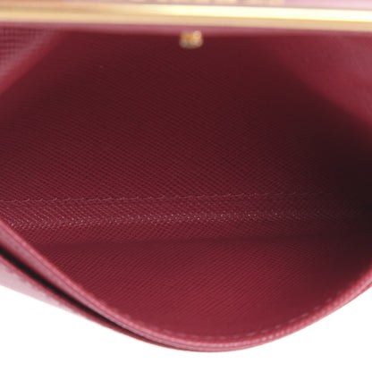 Prada Saffiano Compact Metal Bar Flap Wallet Peonia 4 of 11