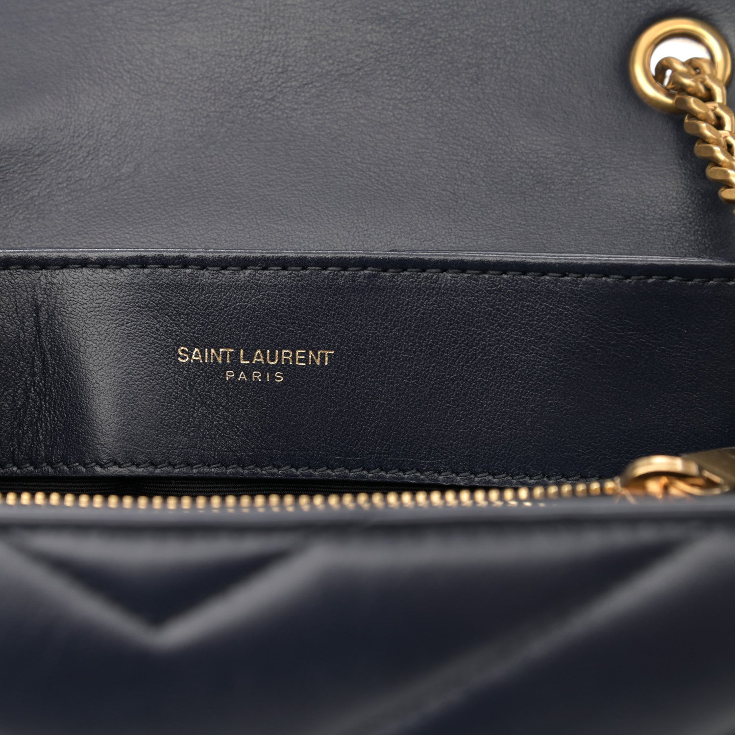 Saint Laurent Calfskin Y Quilted Monogram Small Loulou Chain Satchel Denim Brut 6 of 8