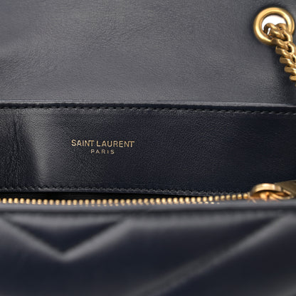 Saint Laurent Calfskin Y Quilted Monogram Small Loulou Chain Satchel Denim Brut 6 of 8