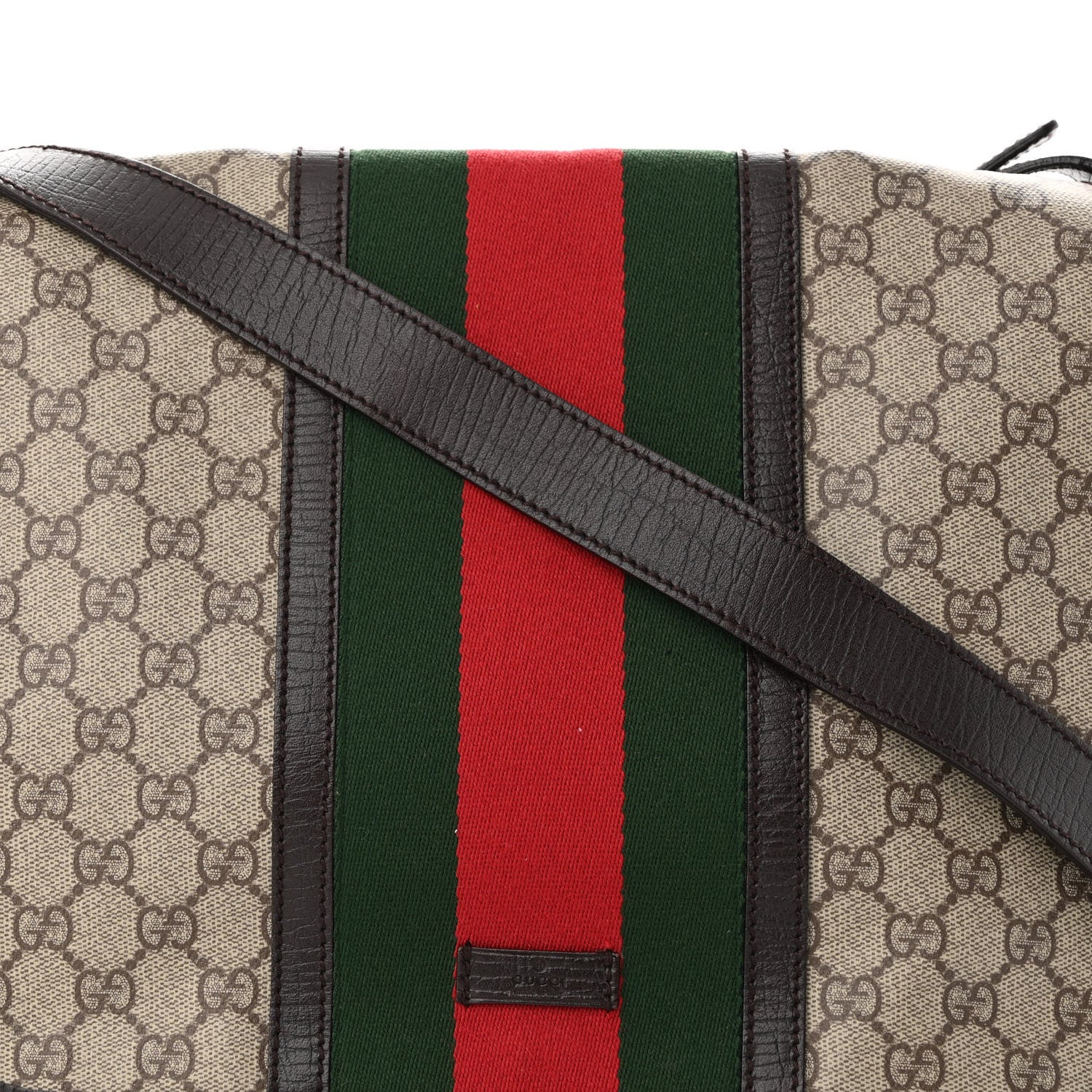 Gucci GG Plus Monogram Web Medium Flap Messenger Beige Dark Brown 8 of 10