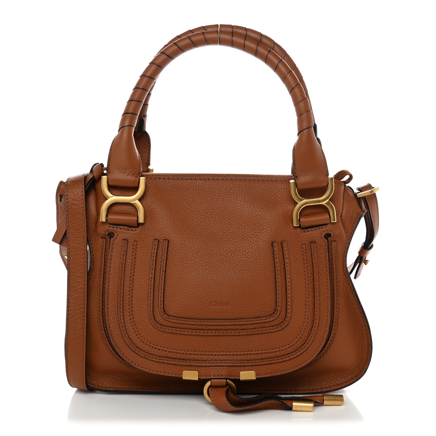 Calfskin Small Marcie Satchel Tan