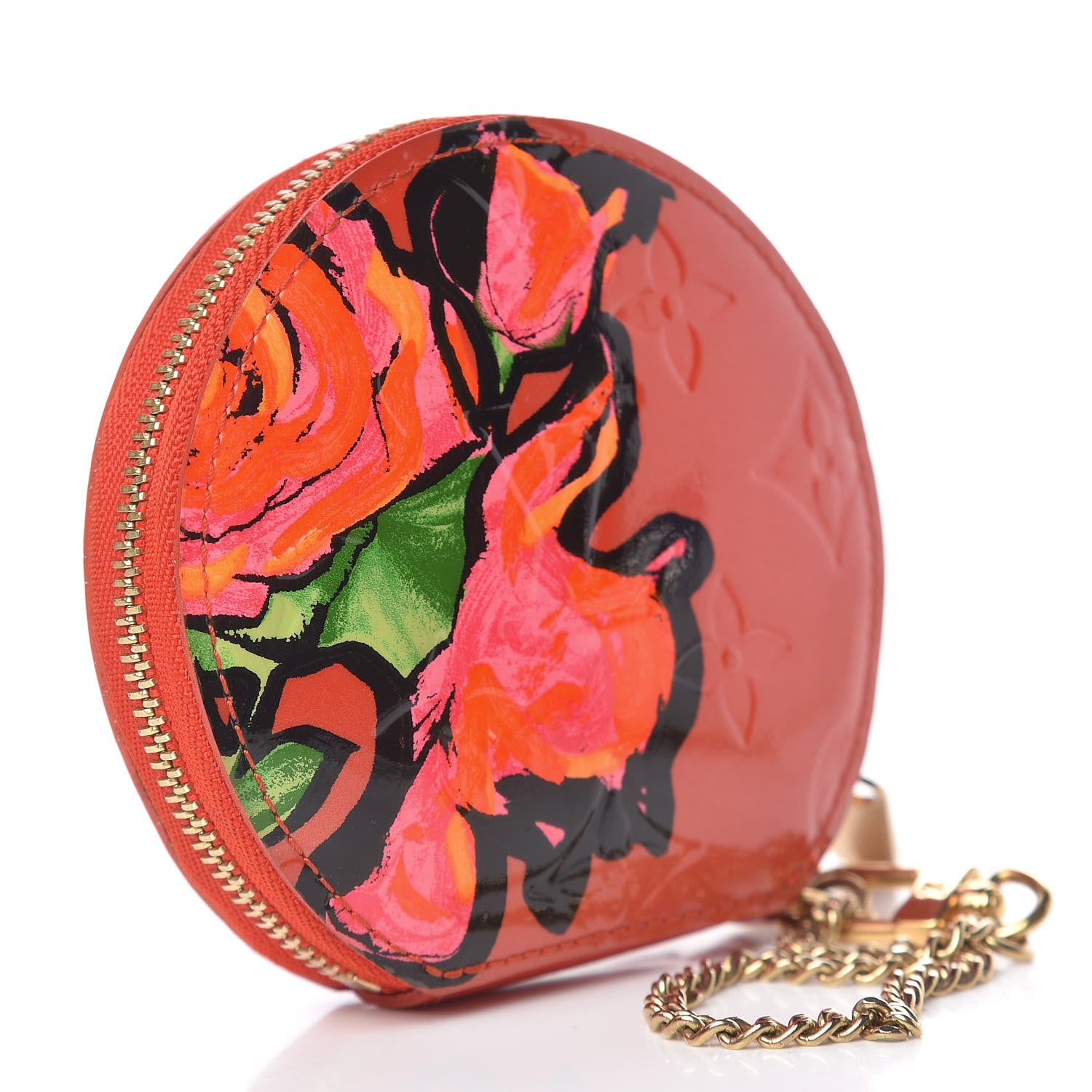 Louis Vuitton Vernis Roses Chapeau Coin Purse Orange Sunset 3 of 7