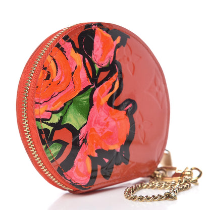 Louis Vuitton Vernis Roses Chapeau Coin Purse Orange Sunset 3 of 7