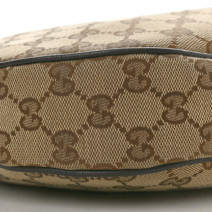 Gucci Monogram Medium Half Moon Hobo Dark Brown 9 of 12