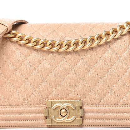 Chanel Caviar Quilted Medium Boy Flap Beige 10 of 10