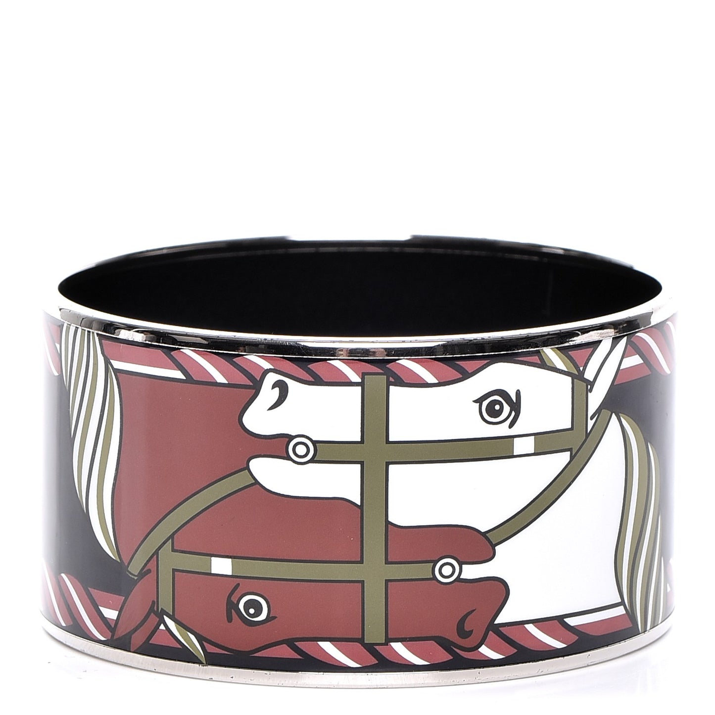 Enamel Printed Quadrige Extra Wide Bracelet 70
