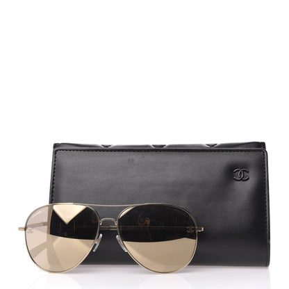Chanel Aviator CC Sunglasses 4189-T-Q Gold 8 of 8