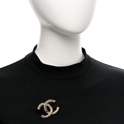 Chanel Twisted CC Brooch Light Gold 2 of 4
