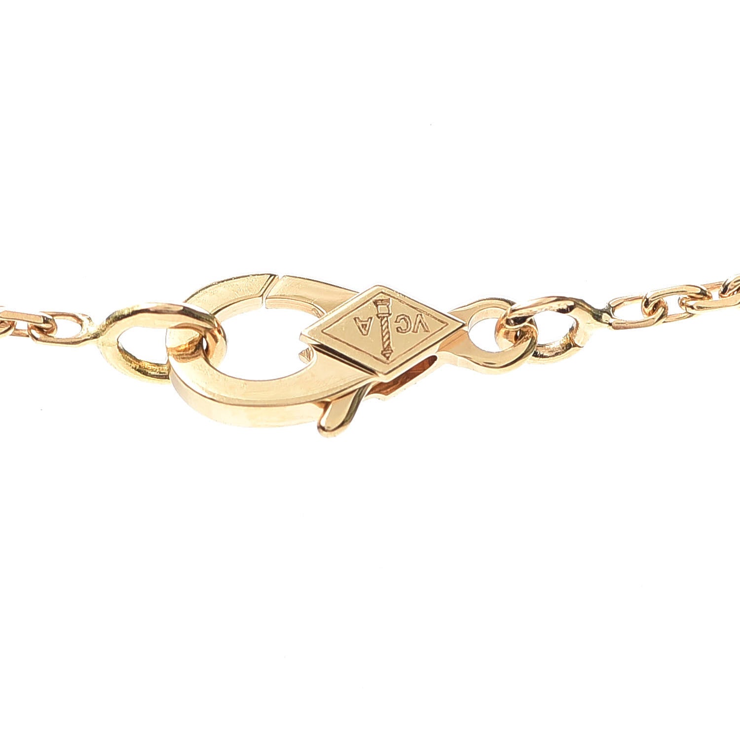 Van Cleef & Arpels 18K Yellow Gold Mother of Pearl Vintage Alhambra Pendant Necklace 4 of 8
