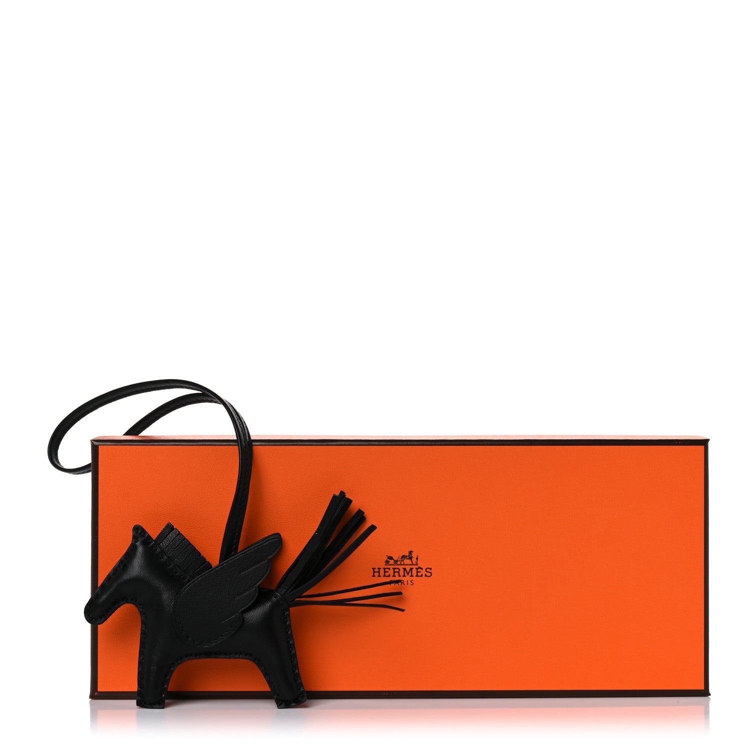 Hermes Milo Lambskin Grigri Rodeo Pegase Horse Bag Charm PM So Black 5 of 5
