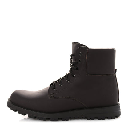 Gucci Rubberized Mens Lace Up Ankle Boots 9.5 Brown 1 of 10
