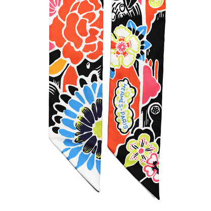 Hermes Silk Bingata Twilly Black Red Multicolor 2 of 4