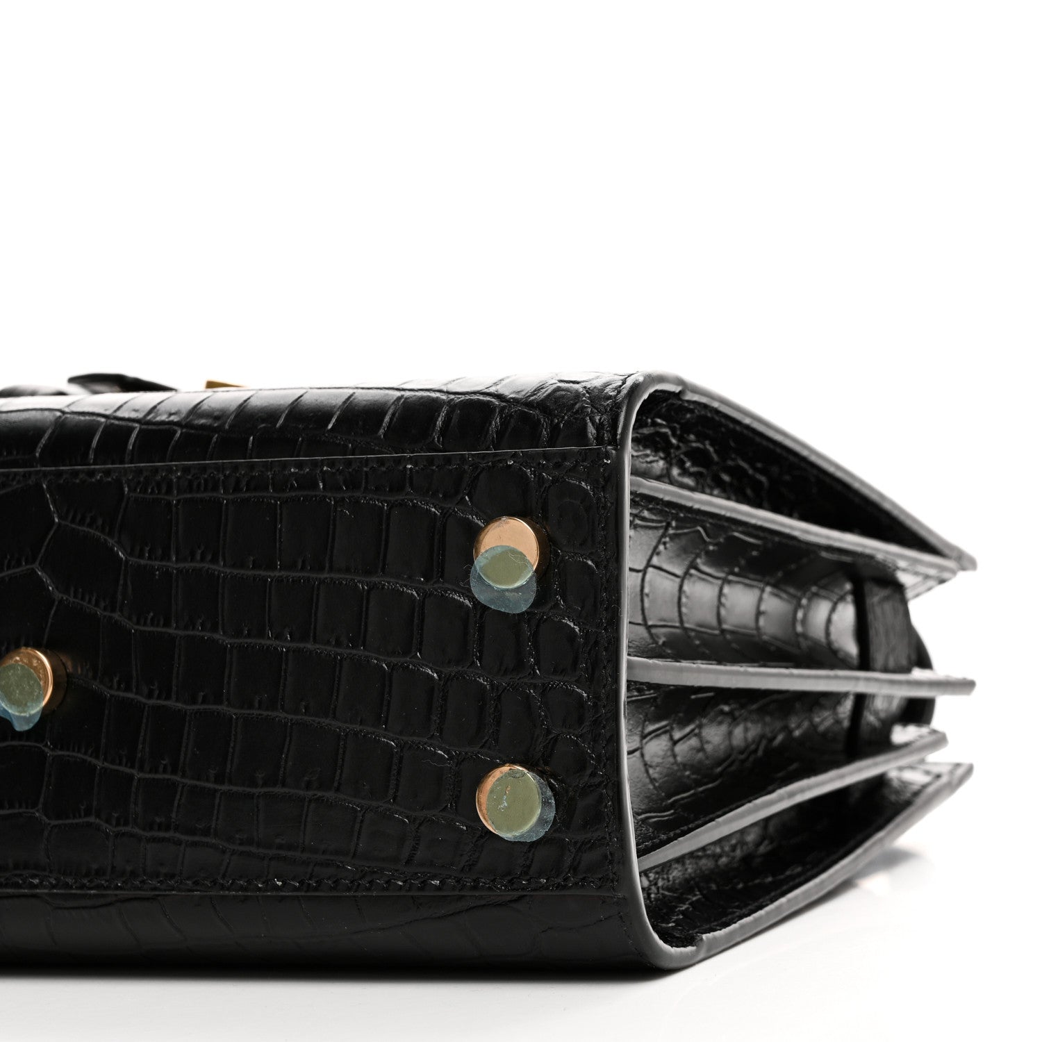Saint Laurent Calfskin Crocodile Embossed Nano Sac De Jour Black 10 of 10